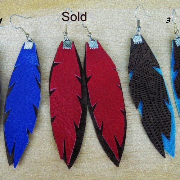 Bohemian Leather Earrings - Picture 5 of 5